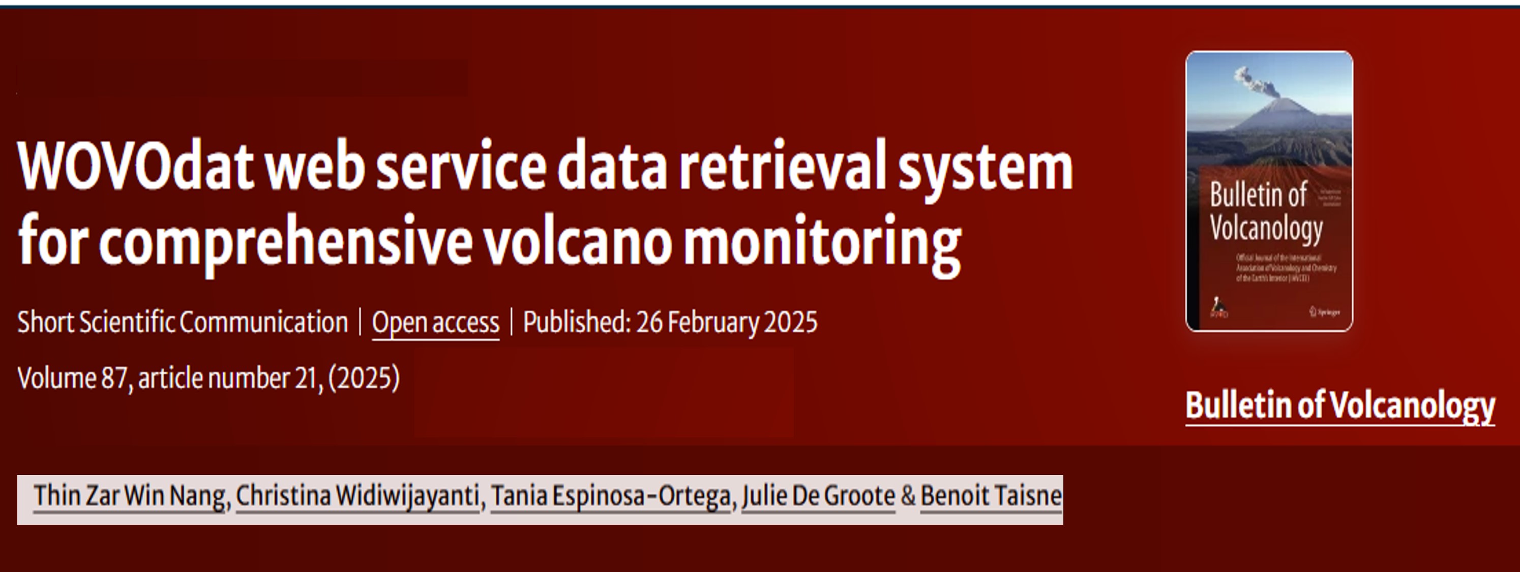 WOVOdat Web service 2025